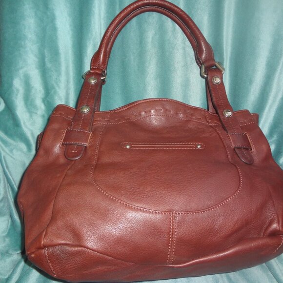 Brown Leather B. Makowsky Shoulder Bag - Picture 3 of 6